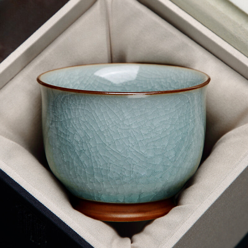 Ru Kiln Cup Kung Fu Tea Cup Ceramic Tea Cup Tea Set Ice Cracked Cup For Puer Tea