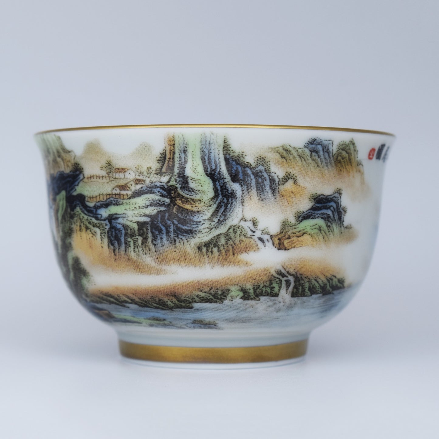 Tea Cup Gongfu Tea Cup Chinese Classical Landscape Painting Teacup 125 ML Big
