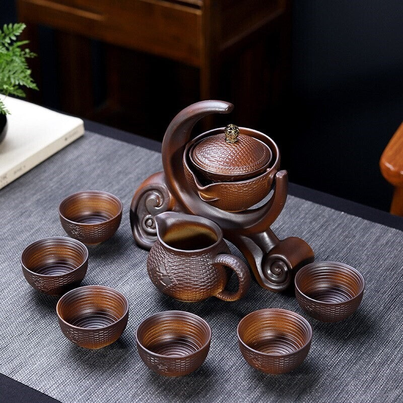 Tea Set Lazy Man Ceramic Teapot Semi Automatic Tea Making Kung Fu Tea Ceremony