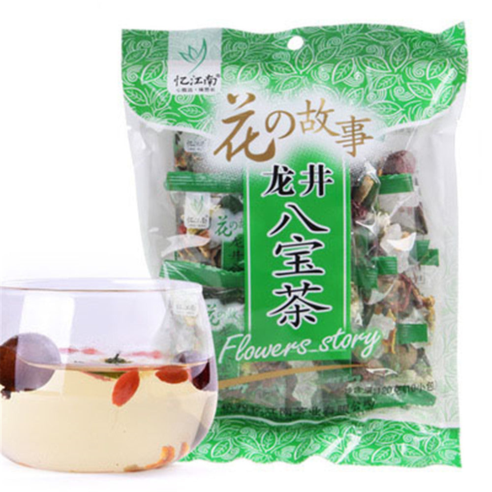 120g Eight Treasure Tea Red Date Longan Long Jing Tea Ba Bao Cha Chinese Herbal