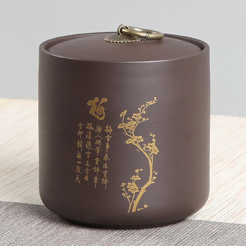 Purple Clay Tea Tin Sealed Pot Tea Container Yixing Zisha Teaware Accessories