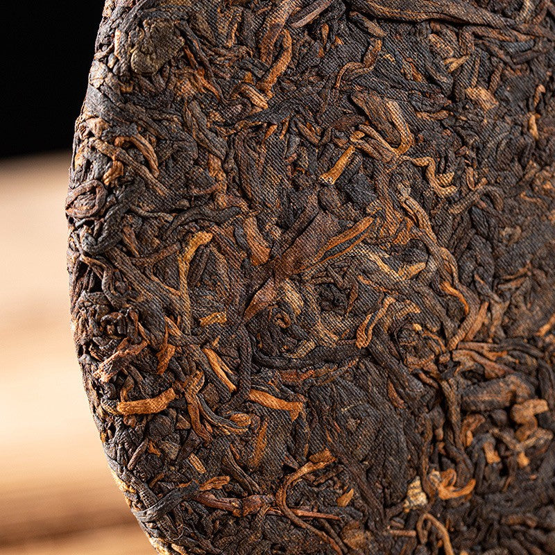 357g Yunnan Pu'er Tea Ripe Tea Pu Erh Cake 2011 Large Leaf Species Qizi Cake Tea