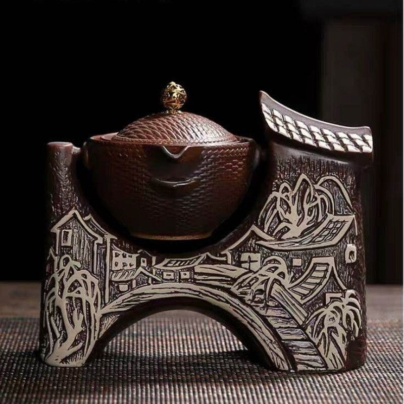 Tea Set Lazy Man Ceramic Teapot Semi Automatic Tea Making Kung Fu Tea Ceremony