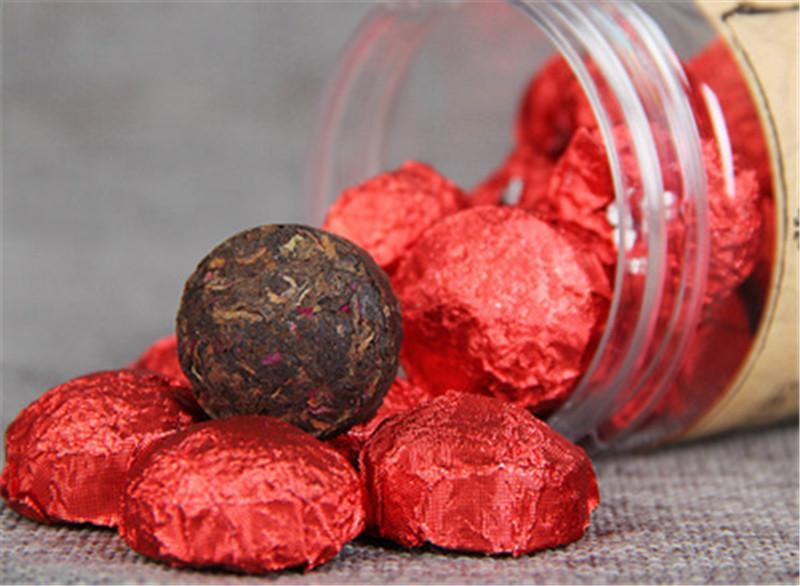 100g Yunnan Rose Puerh Tea Canned Rose Puer Small Tuocha Organic Pu Er Ripe Tea