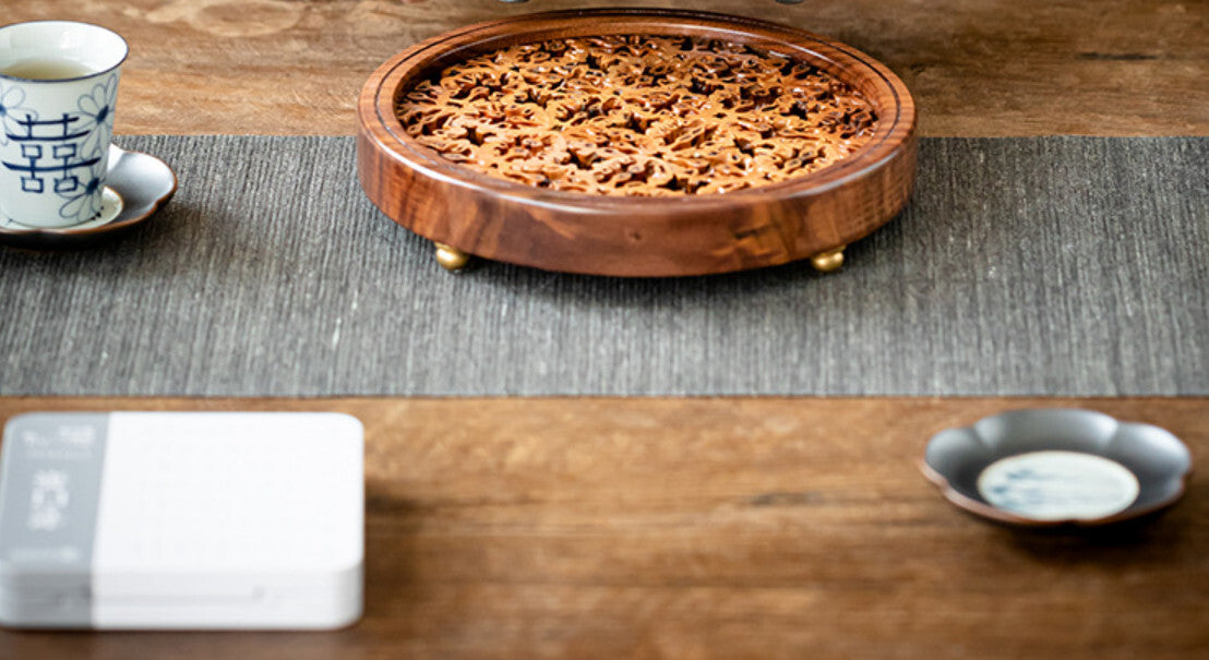 Walnut wood tea tray, handmade tea pot tray, kung fu tea accessories-