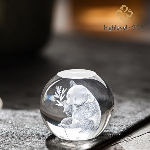 Glass Chinese Panda Tea Pet 3.8cm 1.5in Teapot Cover Holder Tea Ceremony Tea Set