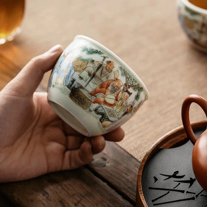 1Pc Chinese Tradition Ceramic Tea Cup Handmade Tea Tasting Cup Teaware