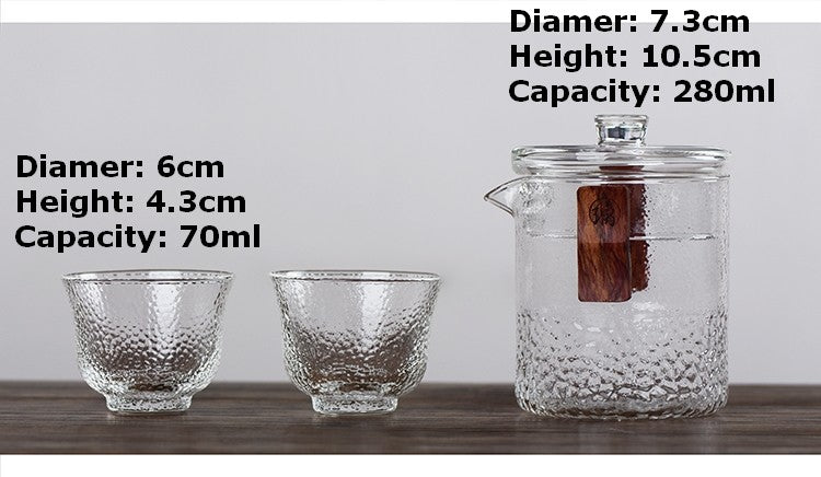 All-in-One Portable Travel Glass Tea Sets Tea Pot Cup Camping Watering Teaware