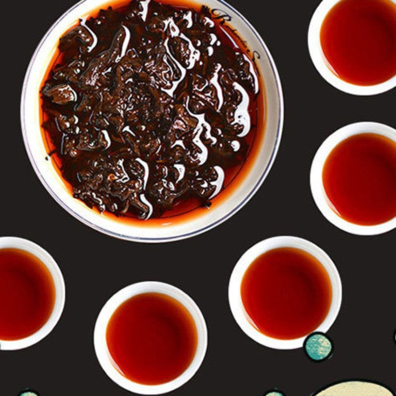 357g Pu'er Tea Ripe Tea Yunnan Qizi Cake Tea Lincang Ancient Tree Tea Cake
