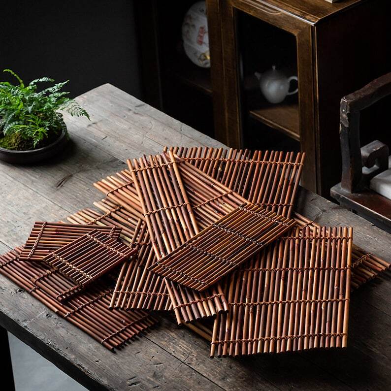 Handmade Bamboo Tera Mat|Tea Coasters|Tea Cushion|Tea Table|Tea Accessories