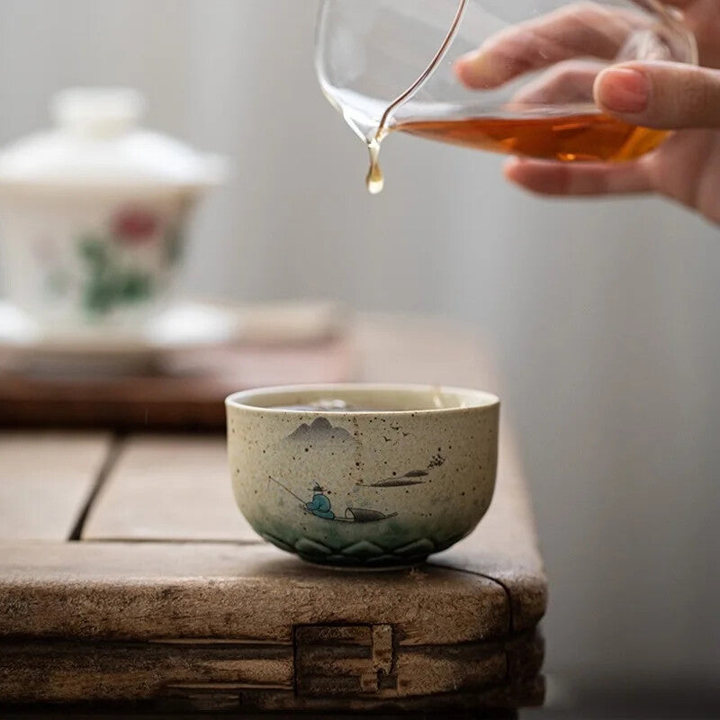 1pc 100ml Chinese Style Ceramic Teacup Coffee Cup Tea Bowl Set household Tea cup