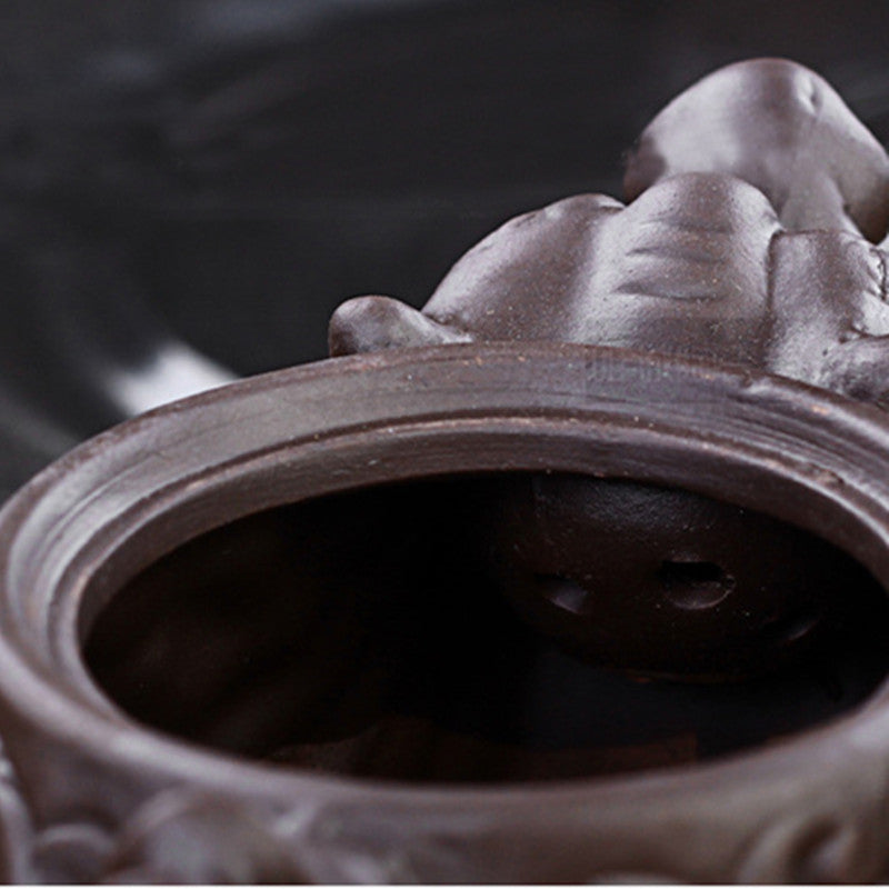 Ceramic Teapot Tea Pot Dragon Phoenix Tea Kettle Tea Infuser Purple Clay Tea Set