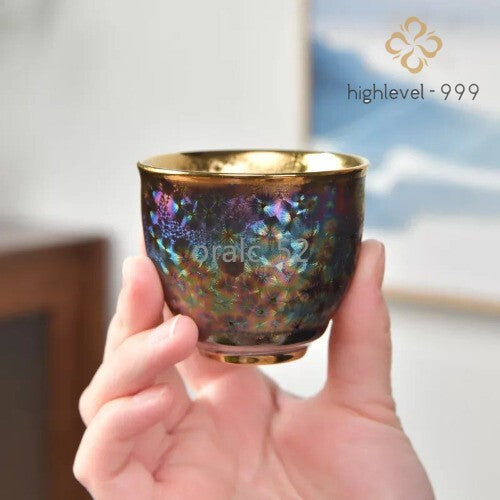 Multicolor Gilding Tea Cup Ceramic Teacup Jianzhan Single Tea Bowl Kiln