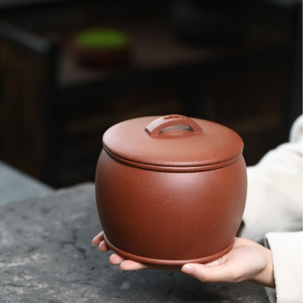 Yixing Zisha Hanwa Tea Caddy Jiangpo Clay Tea Awakening Canister For Loose Tea