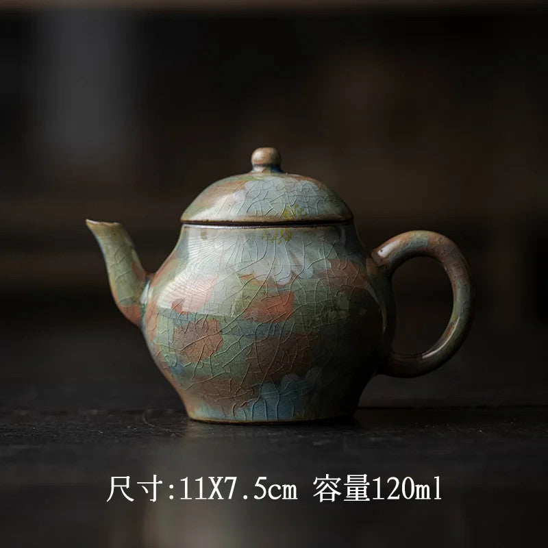 Cracked Glaze Hand-painted Tea Pot Handmade Teapot Tea Soaking Kettle