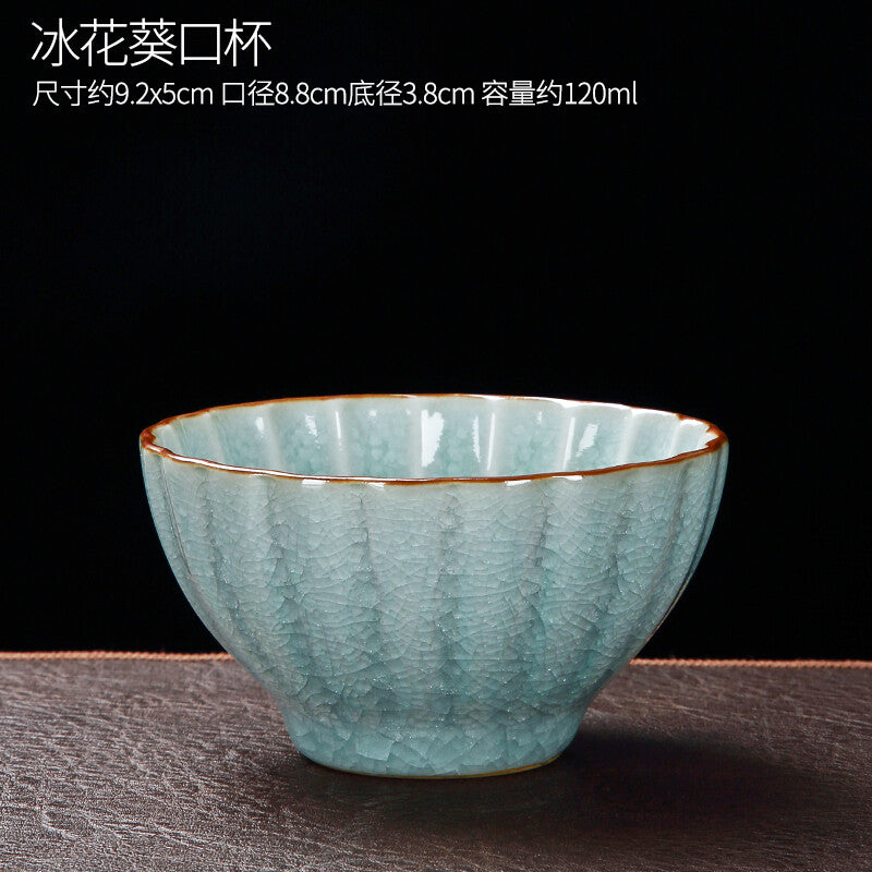 Ru Kiln Cup Kung Fu Tea Cup Ceramic Tea Cup Tea Set Ice Cracked Cup For Puer Tea