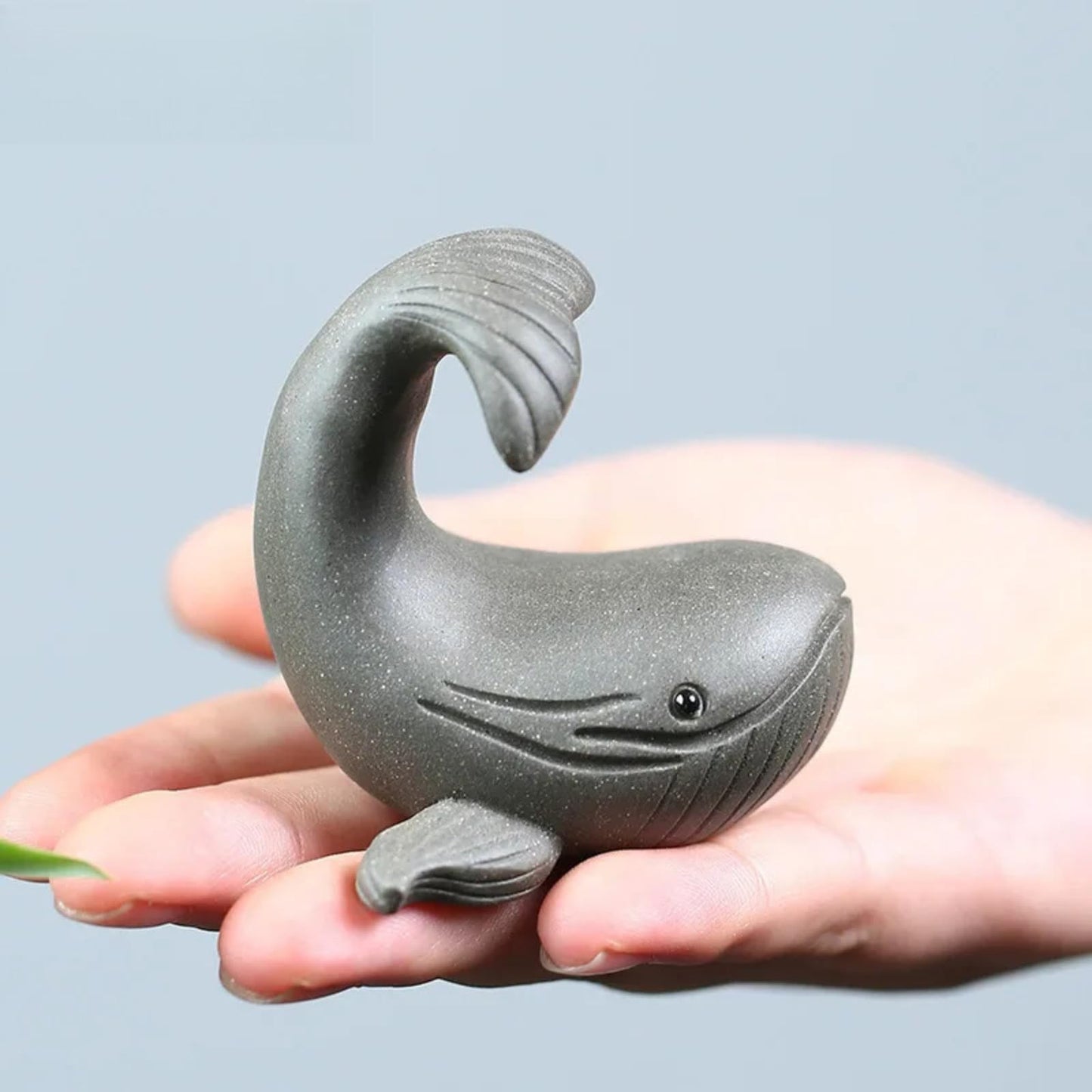 Purple Clay Whale Teapot Lid Holder Tea Pet 6.5cm Vintage Tea Statue Ornaments