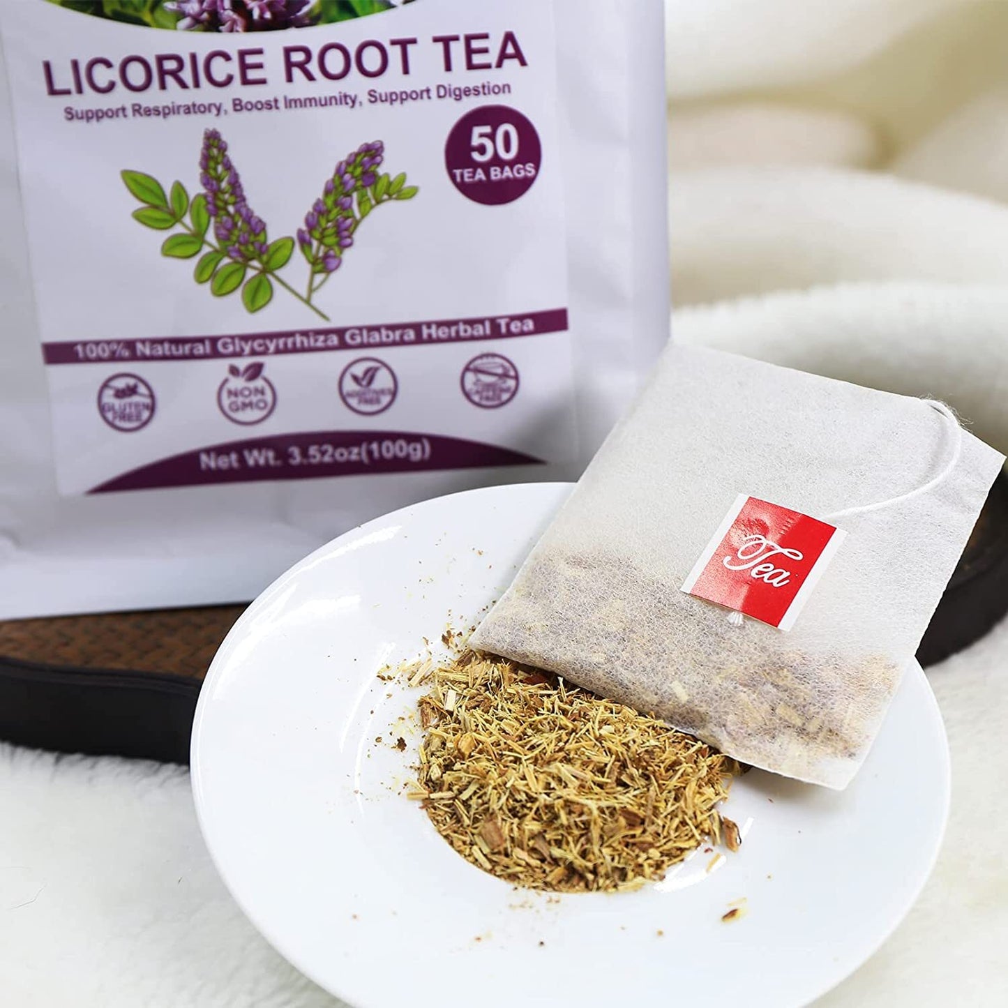 TEARELAE Licorice Root Tea 2g x 50 Count Pure Natural Herbal Tea Bag