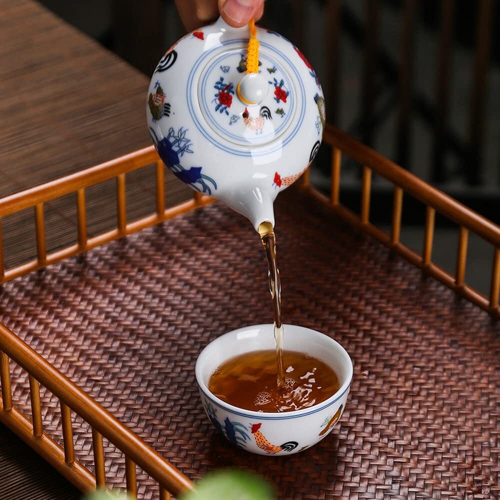 200ml Retro Chicken Pattern Teapot Kung Fu Tea Set Ceramic Creative Tea Kettle