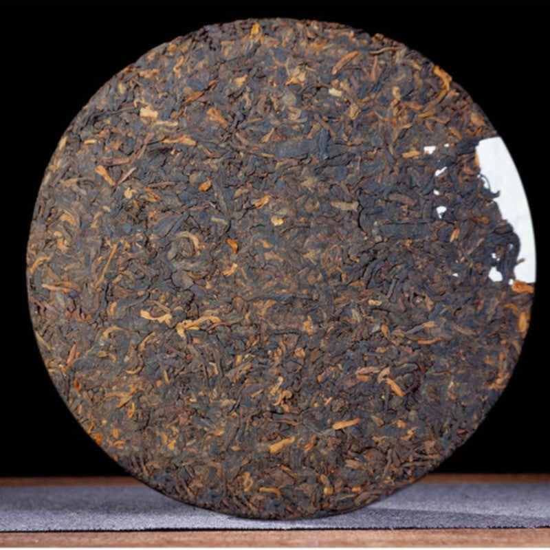 357g Yunnan Tea Tree King Pu'er Tea Ripe Tea 2019 Jingmai Lanxiang Qizi Cake Tea