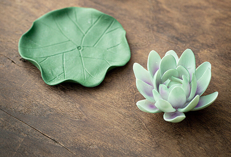 Ceramics Color Changing Tea Pet Lotus Flower Tea Ceremony Tearoom Accessories