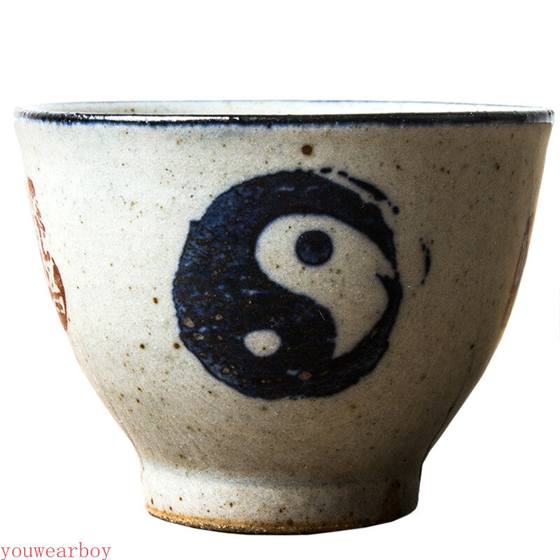 Chinese Tai Chi Pottery Cups Wine Tea Cup Set Teaware Bowl Tea Ceremony Teacup