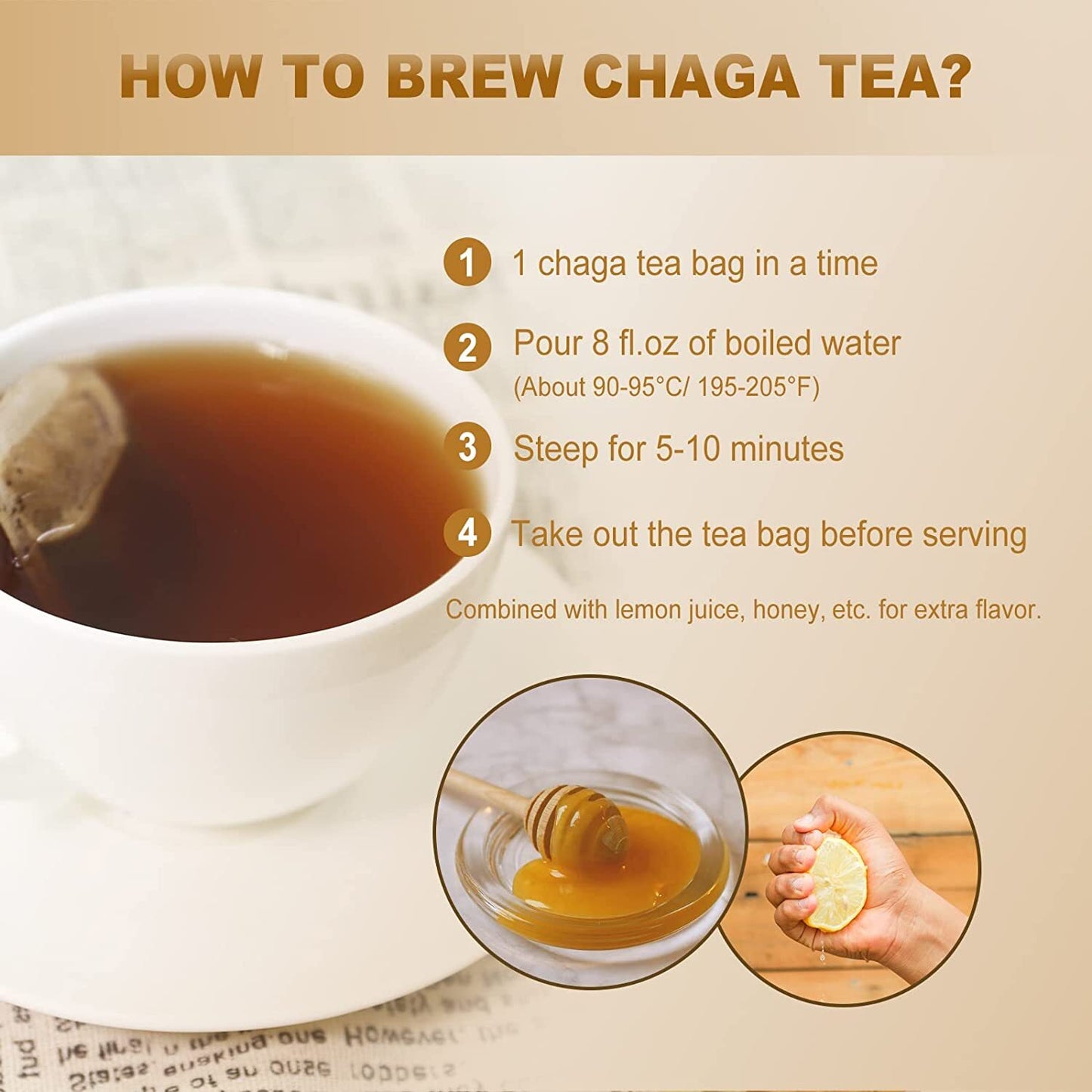2024 FullChea Chaga Tea Bags, 2g * 30 Teabags - Premium Chaga Herbal Tea
