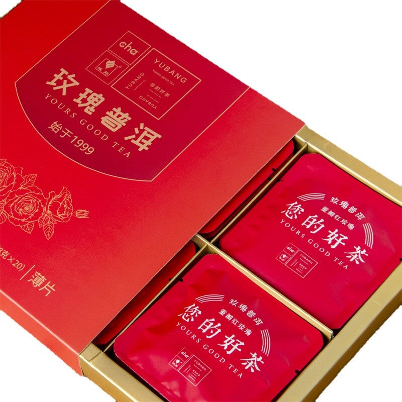 160g Puerh Tea Thinly Sliced Ripe Tea Rose Panax Ginseng Flower Icelandic Tea