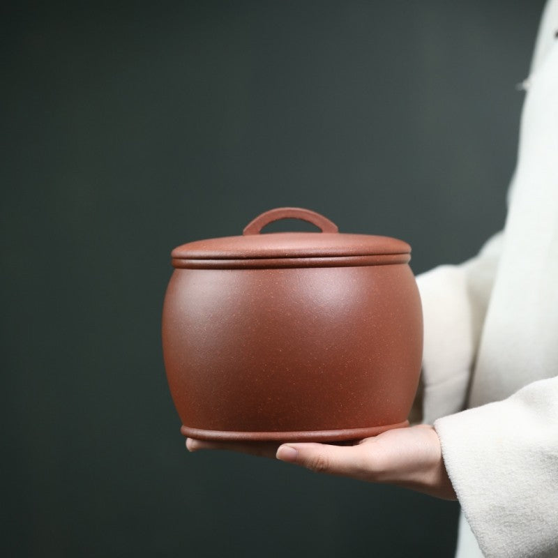 Yixing Zisha Hanwa Tea Caddy Jiangpo Clay Tea Awakening Canister For Loose Tea