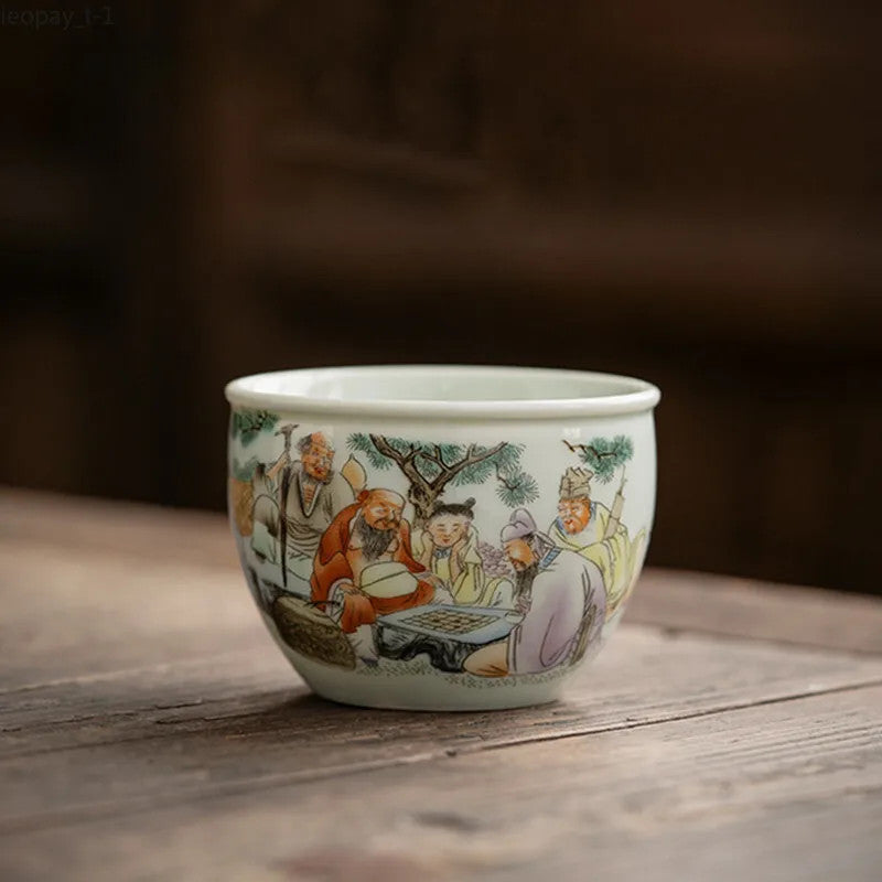 1Pc Chinese Tradition Ceramic Tea Cup Handmade Tea Tasting Cup Teaware