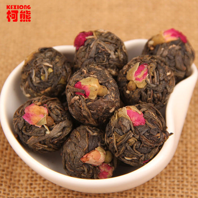 Handmade Puer Tea Raw Pu er Rose Herbal Tea 500g Chinese Old Tree Mini Pu'er Cha