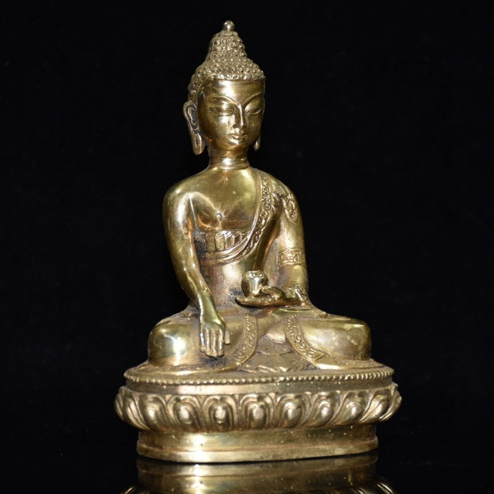 Early Collection of Pure Copper Gold-plated Buddha Ornaments Collect