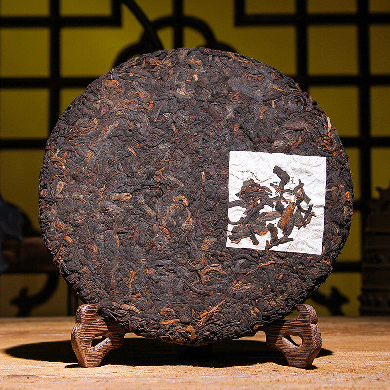 357g Puerh Ripe Tea Old Banzhang Ripe Tea Cake Pu'er Tea Yunnan Pu'er Tea Cake
