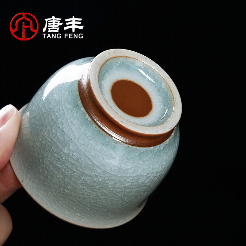 Ru Kiln Cup Kung Fu Tea Cup Ceramic Tea Cup Tea Set Ice Cracked Cup For Puer Tea