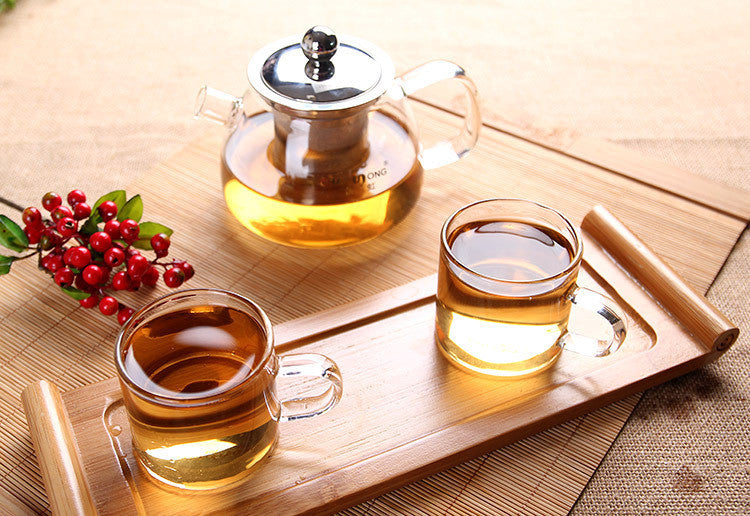 Tea Set 6Pcs Double Wall Glass Chinese Tea Cup Transparent Heat Proof Teacup Set
