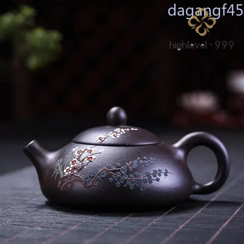 160ml Yixing Tea Pot Purple Clay Stone Scoop Teapot Chinese Handmade Tea Set