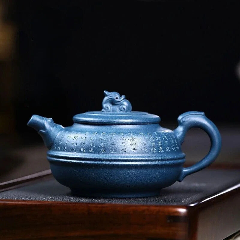340ml Hand Painted Teapot Purple Clay Blue Tea Pot Kung Fu Zisha Teapot Tea Set