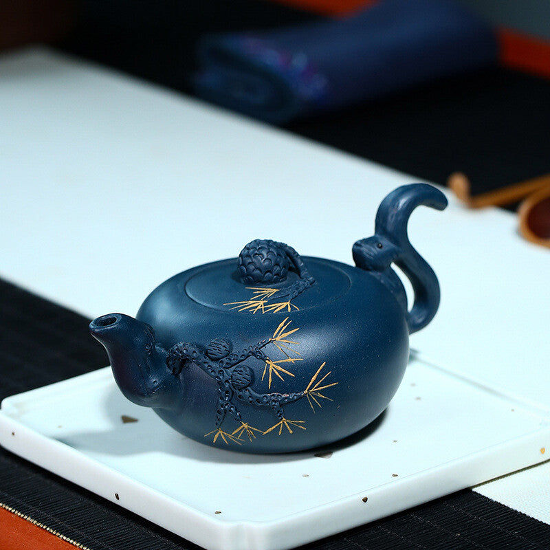 240ml Chinese Yixing Purple Clay Teapot Handmade Kettle Teaware Tea Ceremony