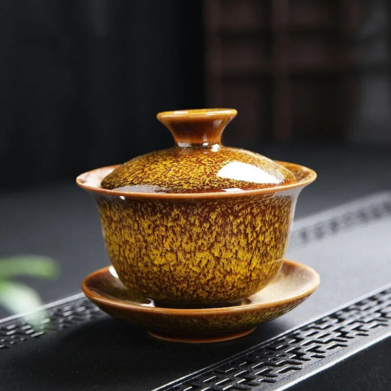 160ml Ceramic Kung Fu Tea Set Kiln Change Gaiwan Tea Bowl Tea Cup Home Tea Maker