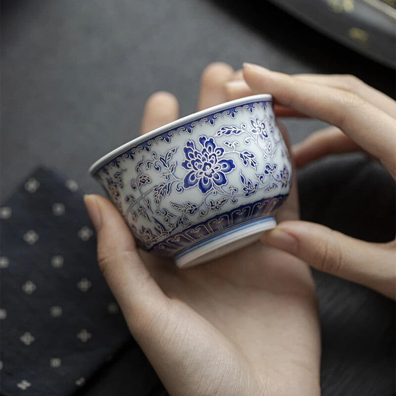 Entangled Lotus Household Tea Cup Handmade Tea Bowl Smelling Cup Teaset