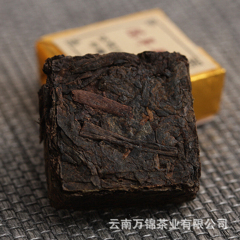 500g Small Gold Tea Brick Mini Tuo Tea Small Square Brick Aged Pu-erh Ripe Tea