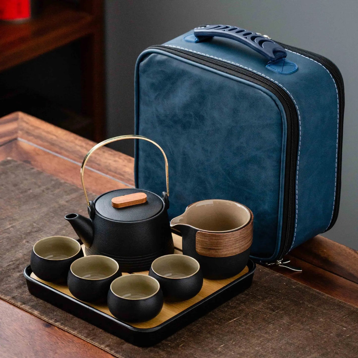 Chinese Tea Set Ceramic Teapot Teacup Set Kung Fu Tea Set Purple Sand Tea Pet