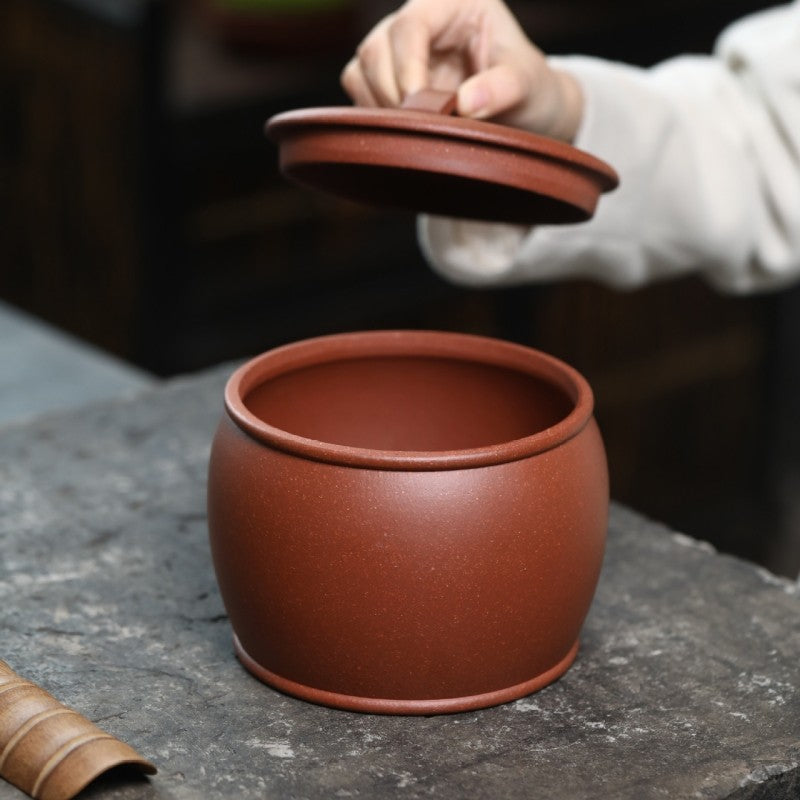 Yixing Zisha Hanwa Tea Caddy Jiangpo Clay Tea Awakening Canister For Loose Tea