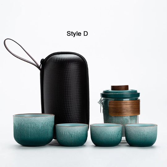 Ceramic Teapot Tea Cup Portable Travel Tea Set