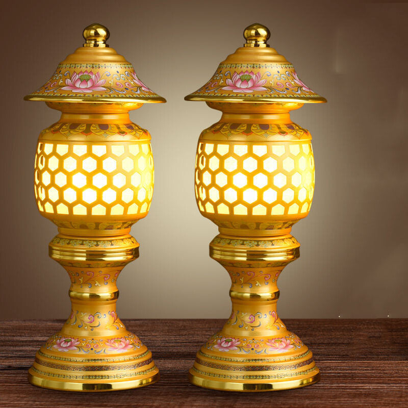 24cm Enamel Color Buddha Lamp Buddhist Altar Temple Worship LED Buddha Lamp