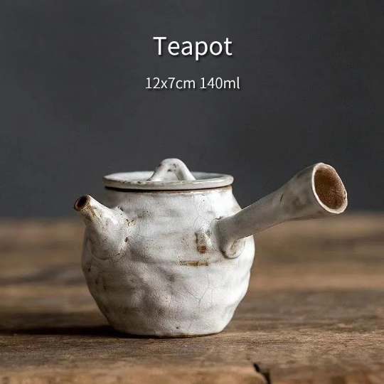 Ceramic Kyusu Teapot White Chinese Tea Pot for Tea Lovers