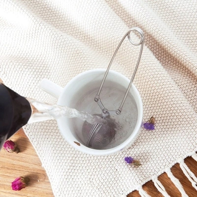 Tea Strainer Handle Tool Tea Infuser Stainless Steel Tea Pot Infuser Sphere Mesh