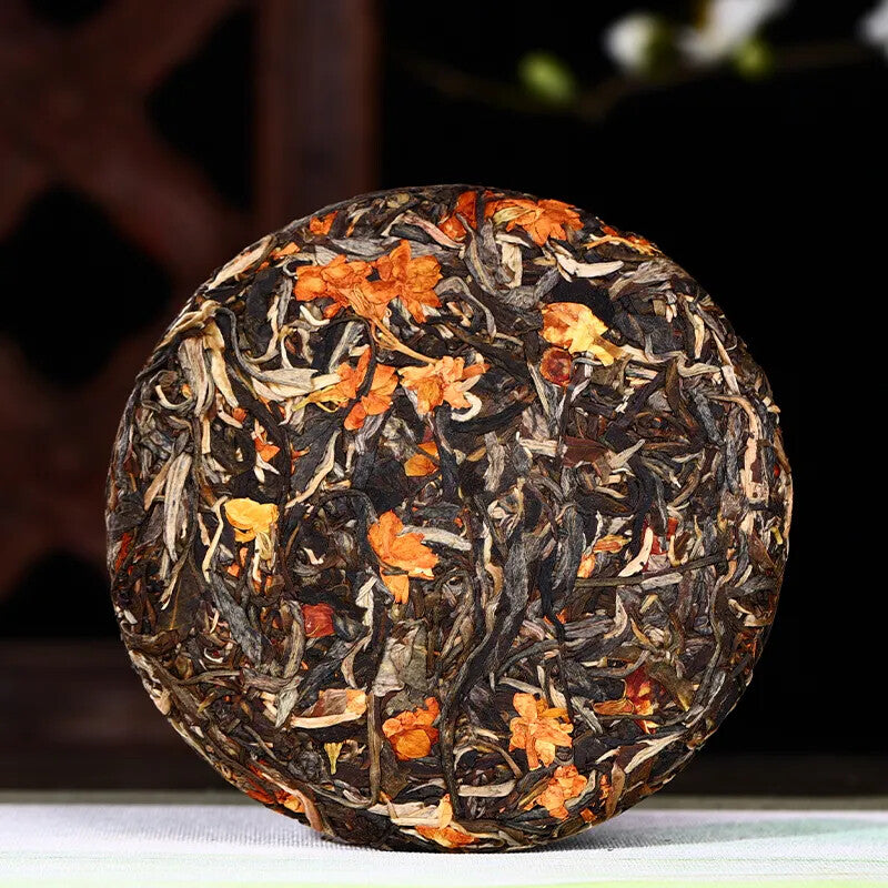 Yunnan Puerh Tea Raw Tea Cake Tea Jasmine Green Cake 200g Raw Puerh Jasmine