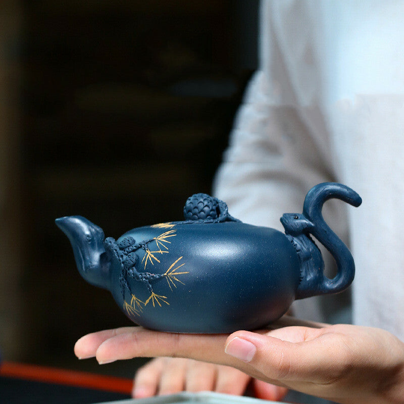 240ml Chinese Yixing Purple Clay Teapot Handmade Kettle Teaware Tea Ceremony