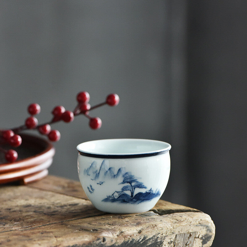 Chinese Blue White Porcelain Tea Cups Ceramic Gongfu Teacup Tea Wine Mug Gift